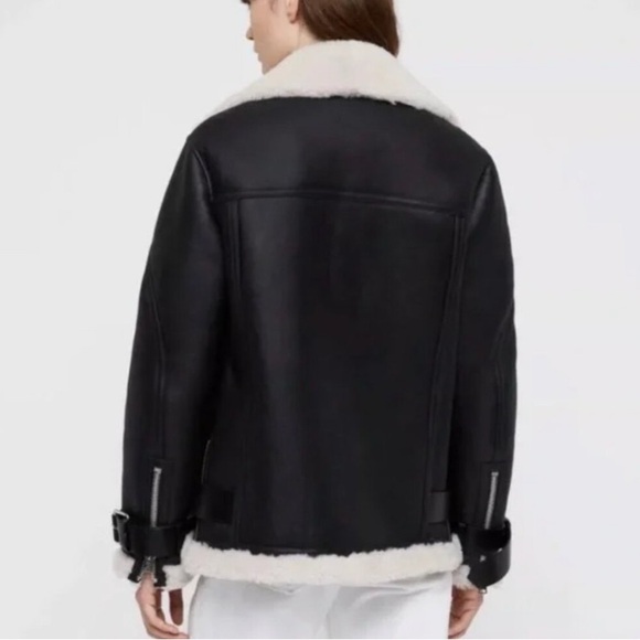 All Saints Hawley Shearling Jacket - Picture 3 of 5